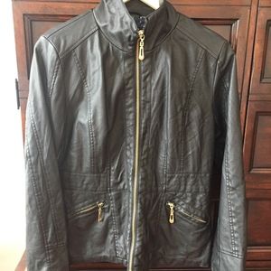 Brave Soul black vegan leather jacket